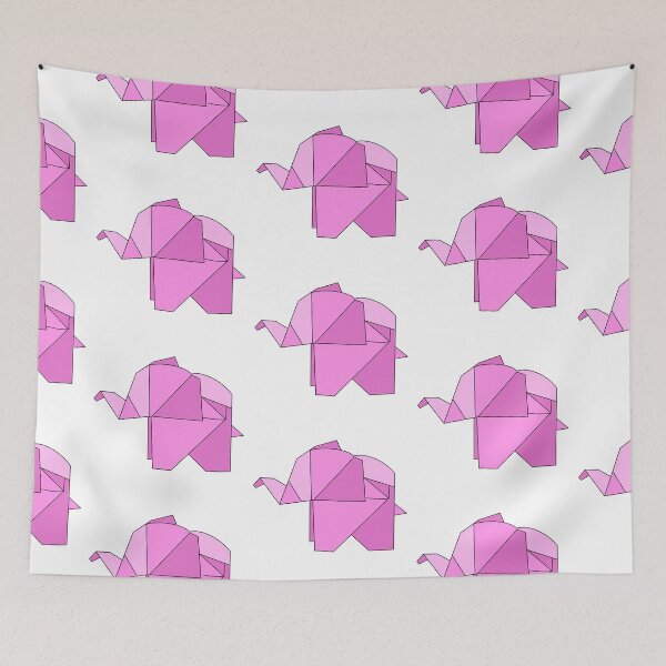 Item preview, Pink origami elephant  designed and sold by CalliesArt.