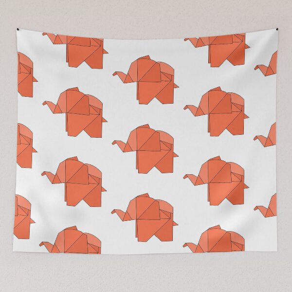 Item preview, Orange origami elephant  designed and sold by CalliesArt.