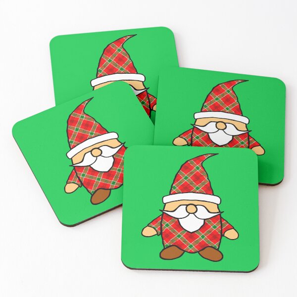 Item preview, Cute Cartoon Gnome Red Green Plaid Pattern designed and sold by Almdrs.