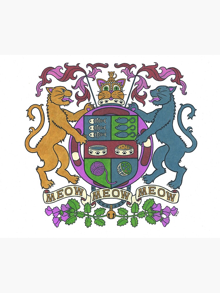 "Cat Coat of Arms" Sticker for Sale by IrieClaire Redbubble