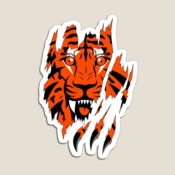 Cincinnati Bengals Football Helmet w/ Bengal Tiger Logo Type Die-Cut MAGNET