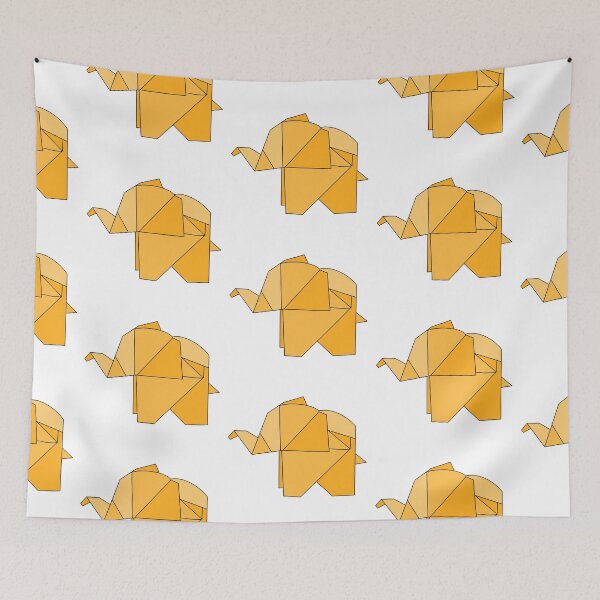 Item preview, Yellow origami elephant  designed and sold by CalliesArt.