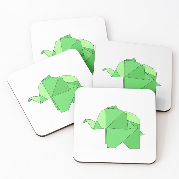 Item preview, Green origami elephant  designed and sold by CalliesArt.
