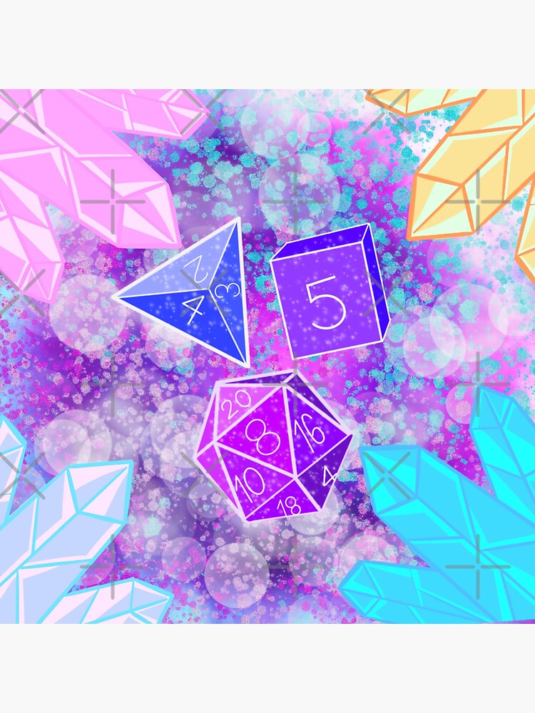 "Crystals and Dice" Sticker for Sale by CryptidSakura Redbubble