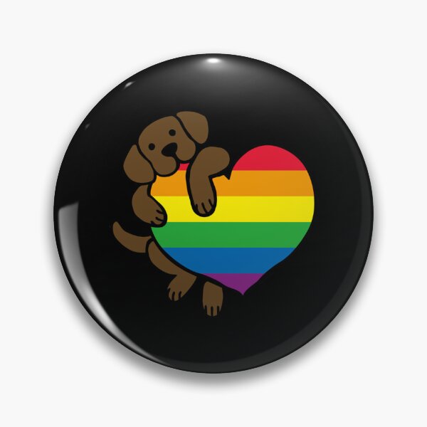 Item preview, Chocolate Labrador and Rainbow Pride Heart   designed and sold by MayCrew1.