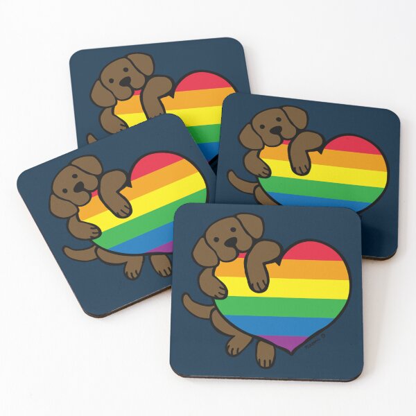 Item preview, Chocolate Labrador and Rainbow Pride Heart   designed and sold by MayCrew1.