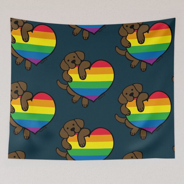 Item preview, Chocolate Labrador and Rainbow Pride Heart   designed and sold by MayCrew1.