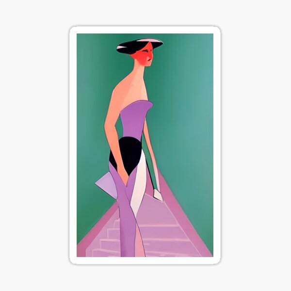 Woman in lilac 2 Sticker