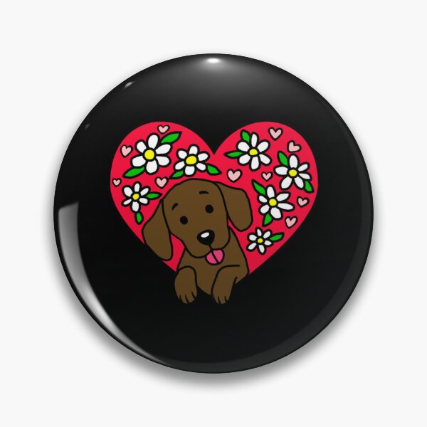Item preview, Chocolate Labrador Floral Heart   designed and sold by MayCrew1.
