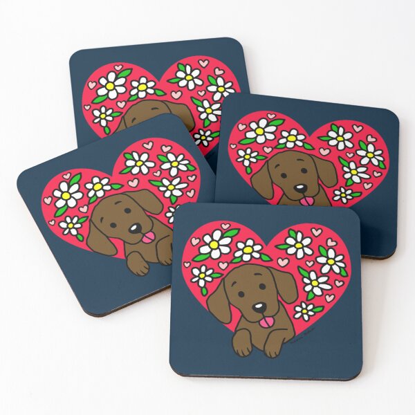 Item preview, Chocolate Labrador Floral Heart   designed and sold by MayCrew1.