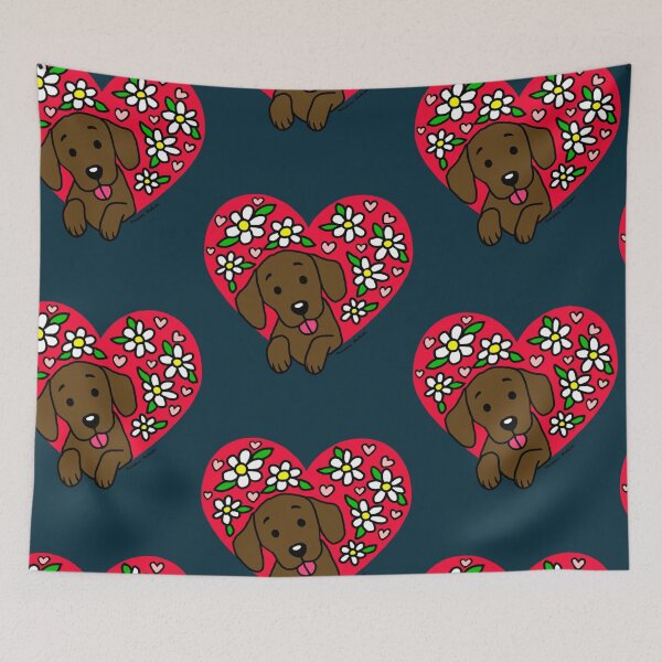 Item preview, Chocolate Labrador Floral Heart   designed and sold by MayCrew1.