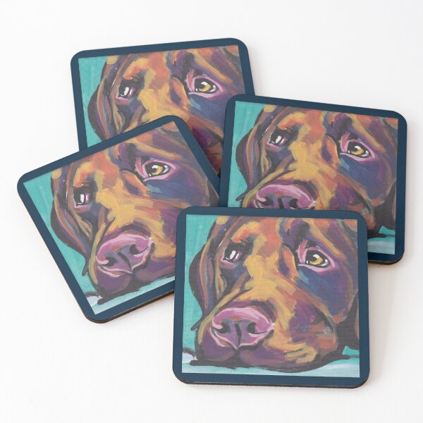 Item preview, Chocolate Labrador Retriever Dog Bright colorful pop dog art   designed and sold by MayCrew1.