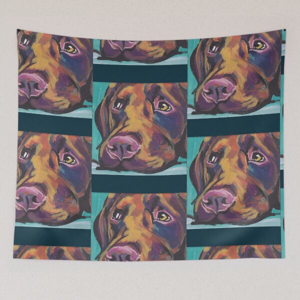 Item preview, Chocolate Labrador Retriever Dog Bright colorful pop dog art   designed and sold by MayCrew1.