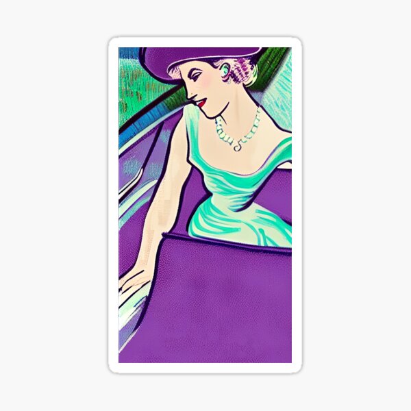 Woman in mint green 1 Sticker