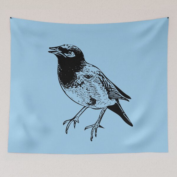 Item preview, A Common Myna Black Design Painting Print designed and sold by designsasstultd.