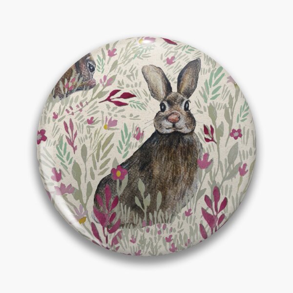 Item preview, Pink & Yellow Rabbit Ditsy Floral Pattern designed and sold by StudioPosies.
