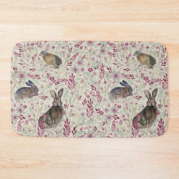 Item preview, Pink & Yellow Rabbit Ditsy Floral Pattern designed and sold by StudioPosies.