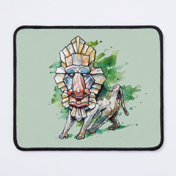 Item preview, Mandril Mask in Ink and Watercolors designed and sold by Fernand de Wolf.