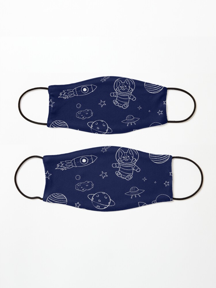 Alternate view of Corgi Astronaut in space blue Mask