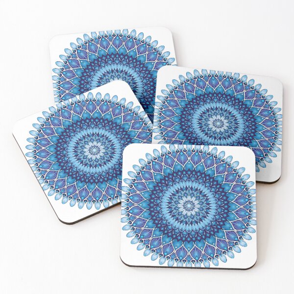 Item preview, Mandala Inspired Design in Colors #14 - Blue designed and sold by ZenDrawings.