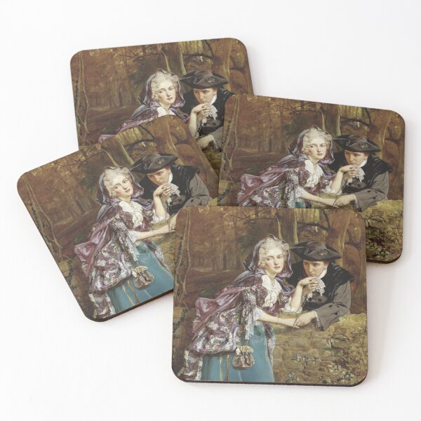Item preview, Vintage Classic Painting of Romantic Lovers Secret Rendezvous designed and sold by Secondhand-Rose.