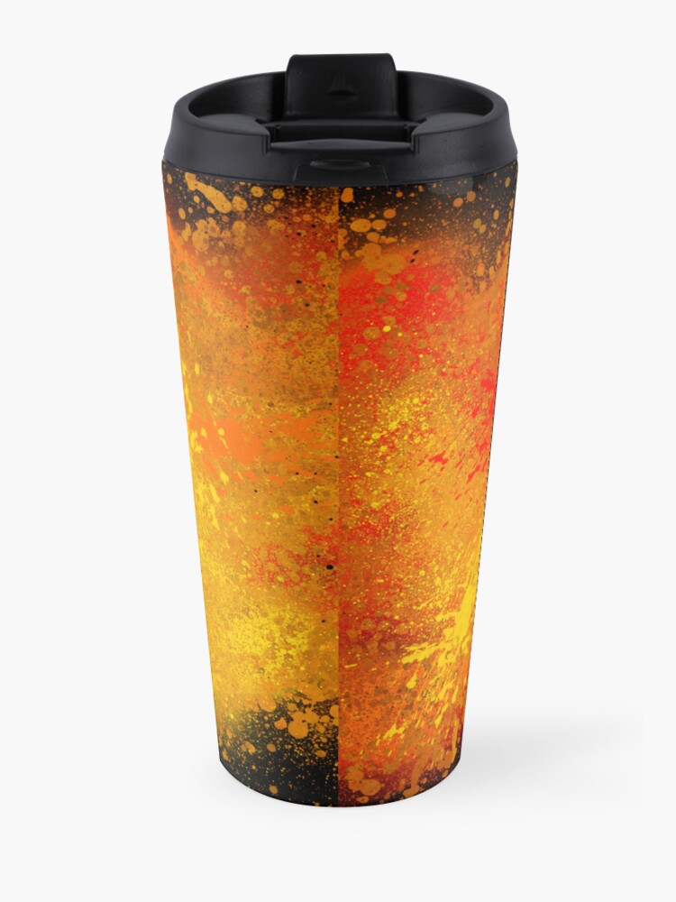 Alternate view of Autumn Paint Splatter Warm Tones Travel Coffee Mug