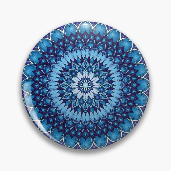 Item preview, Mandala Inspired Design in Colors #14 - Blue designed and sold by ZenDrawings.