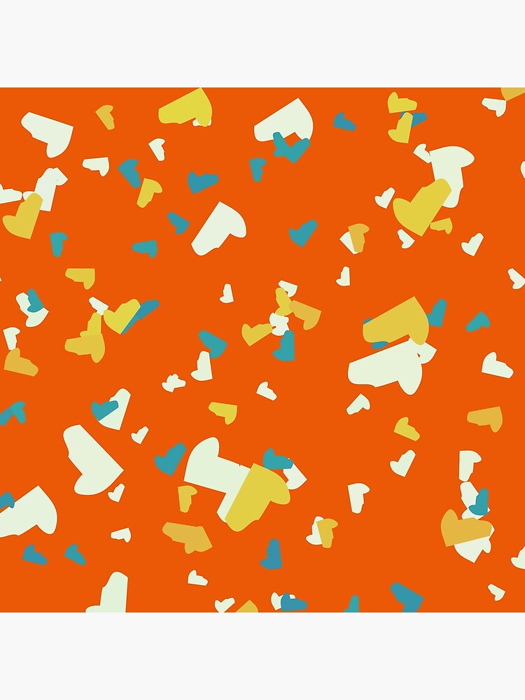 "Abstract Terrazzo Tropical Orange Yellow Blue Aesthetic" Poster for