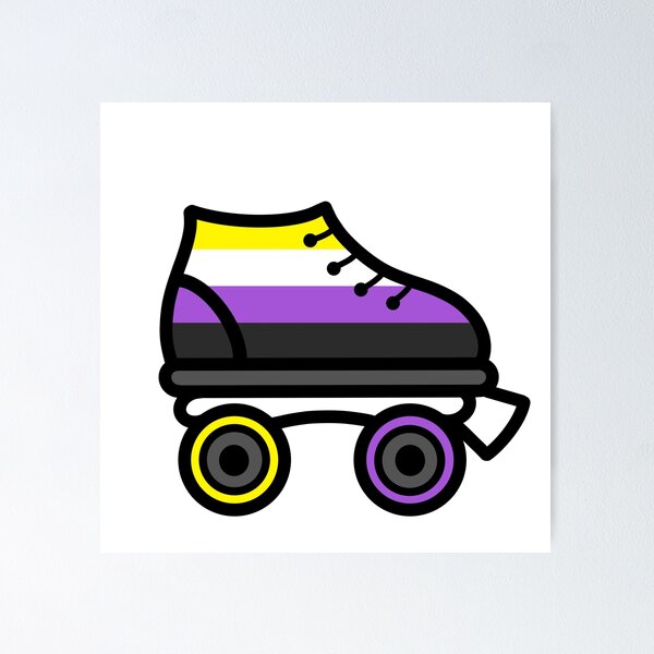 Item preview, Roller Derby Non Binary Flag Skate designed and sold by Widdershins  Art.
