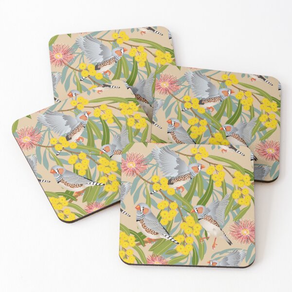 Item preview, Zebra Finches In The Golden Wattle designed and sold by Pamelandia.