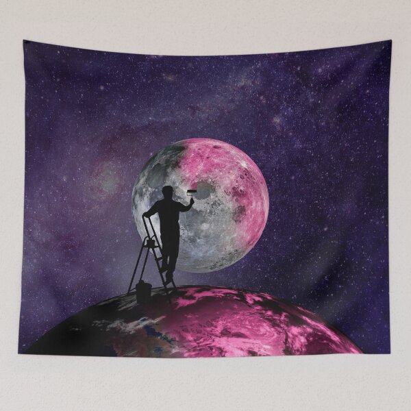 Item preview, georgia okeeffe pink moon over water designed and sold by ApurwaArtShop.