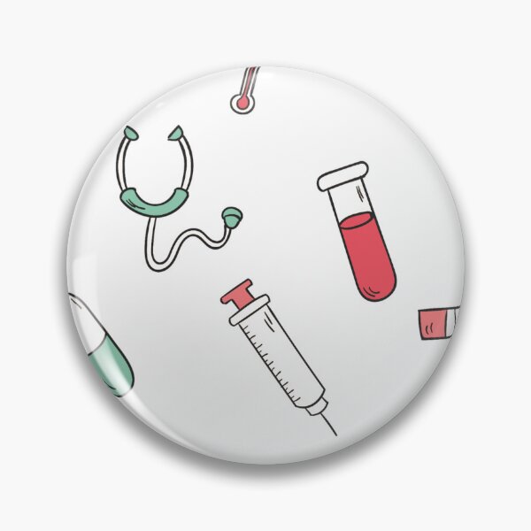 Artikelvorschau, Arztwerkzeuge, Spritze, Serum, Lösung, Behandlung, Thermometer, Herz, Stethoskop, Schere, entworfen und verkauft von AlA2 3MER.