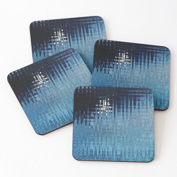 Item preview, Coastal Abstract Ocean Lines in Blue Shades Water Aesthetic Reflection 2 of 4 designed and sold by Beachy.