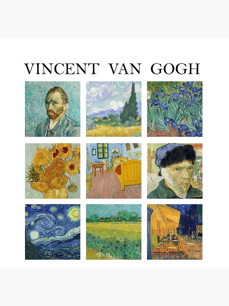 Art Printed Tote Bag - Vincent van Gogh & Claude Monet Collage Art