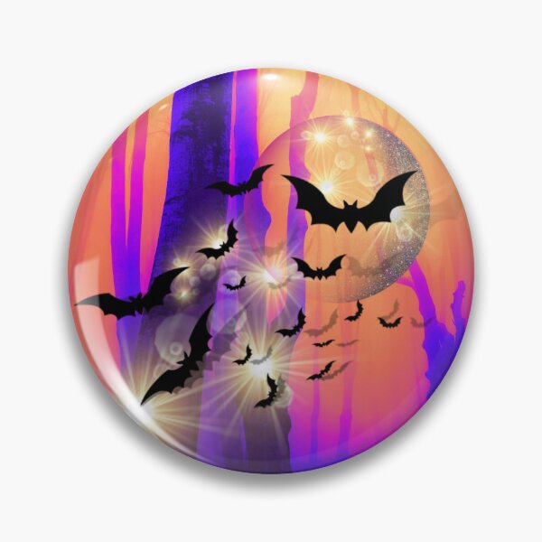 Item preview, A fantasy Halloween forest design of bats surrounding a glowing orb designed and sold by Wonder & Whimsy.