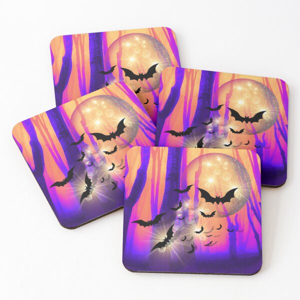 Item preview, A fantasy Halloween forest design of bats surrounding a glowing orb designed and sold by ditzy-designs.