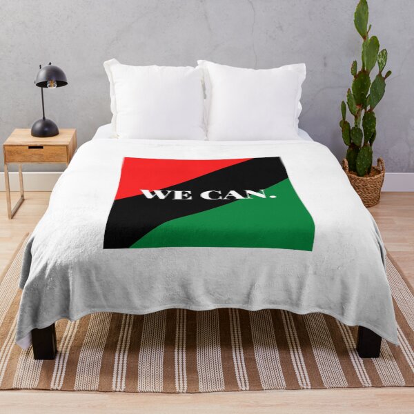 Item preview, Inspirational words: WE CAN. (Pan-African flag) designed and sold by AfricanProverbs.