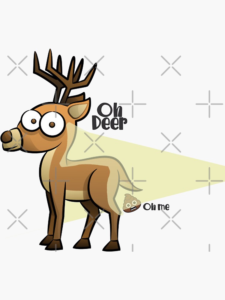 "Deer in the Headlights" Sticker for Sale by PurrfectPixels Redbubble