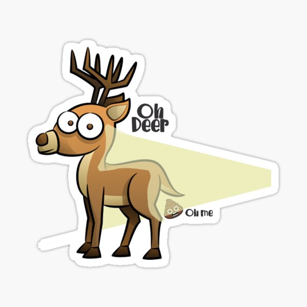 "Deer in the Headlights" Sticker for Sale by PurrfectPixels Redbubble