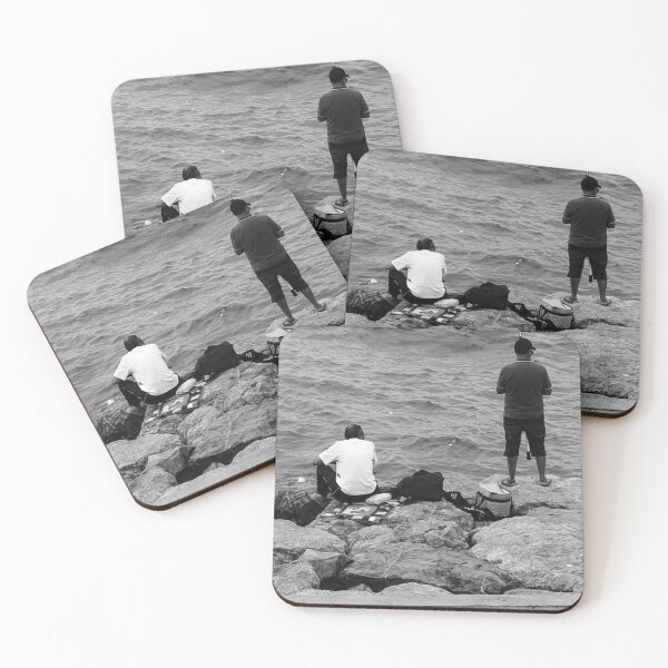 Item preview, Two People Fishing at the Sea designed and sold by StreetPhoto96.