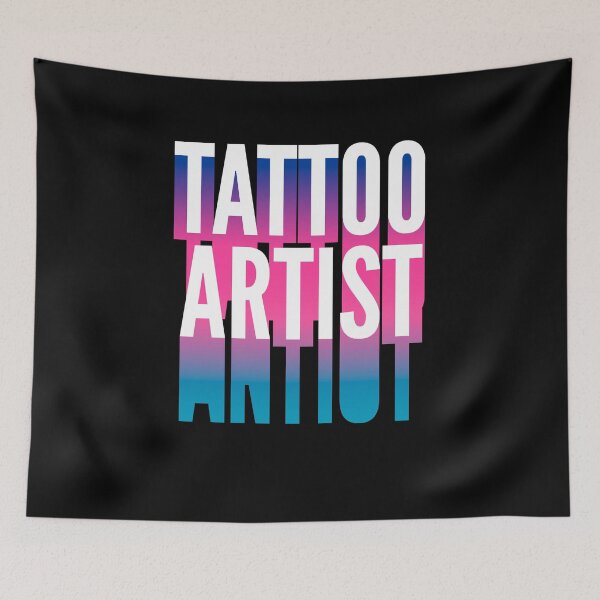 Item preview, Artista del tatuaje con larga sombra degradada designed and sold by SVPOD.