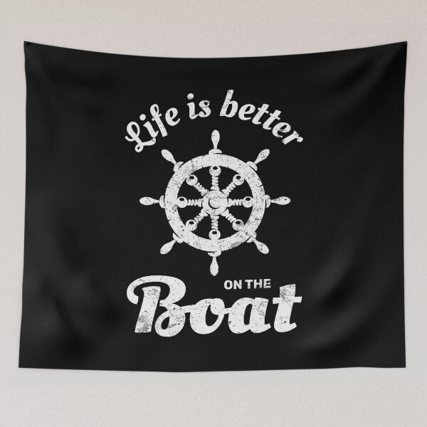 Item preview, Life is better on the boat ship steering wheel designed and sold by absolutdesign.