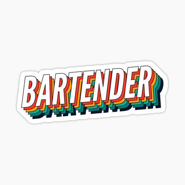 "Bartender Retro Vintage Label For The Best Bartender " Sticker for Sale by SVPOD Redbubble