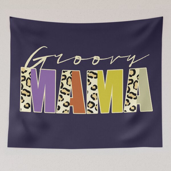Item preview, Groovy Mama Leopard Print Text Retro Family Quote designed and sold by CRHPOD20.