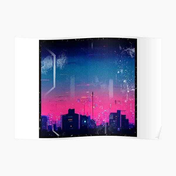 "City lights - Downtown | Neon Aesthetic" Poster for Sale by ...