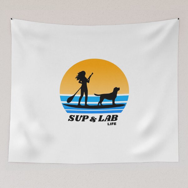 Item preview, SUP and LAB Life Standup Paddleboarding Labrador Puppy Dog Mom Gift designed and sold by Guarddogdrive.