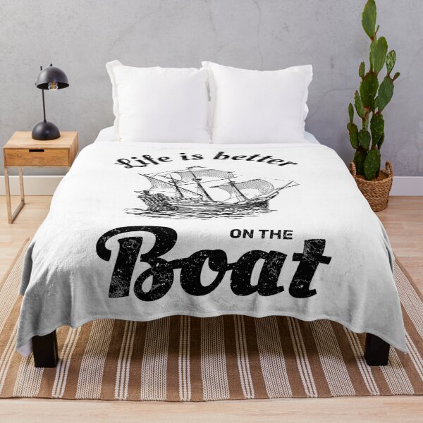 Item preview, Life is better on the boat retro ship vintage yacht designed and sold by absolutdesign.