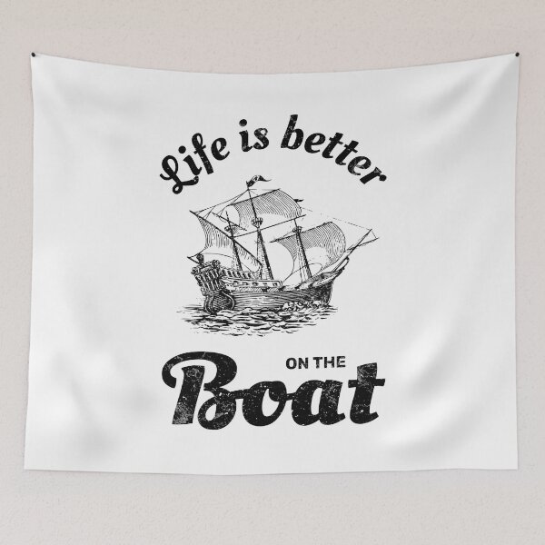 Item preview, Life is better on the boat retro ship vintage yacht designed and sold by absolutdesign.