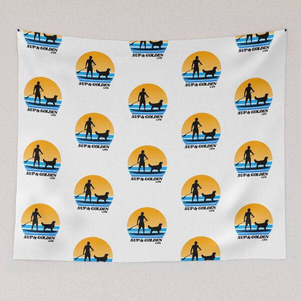 Item preview, SUP and Golden Life Paddleboarding Happy Golden Retriever Dog Dad designed and sold by Guarddogdrive.