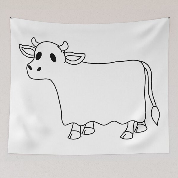 Item preview, Line Art of Halloween Cow Sheet Ghost designed and sold by limitLIS.